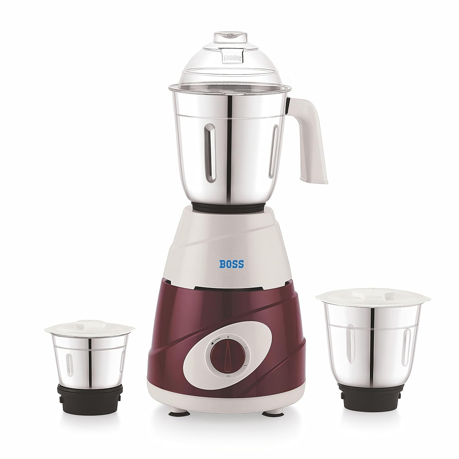 BOSS Thunder 550W Mixer Grinder with 3 Jars (Liquidizing, Wet Grinding and Chutney Jar), High Speed Motor, SS Blades, 5 Years Motor Warranty